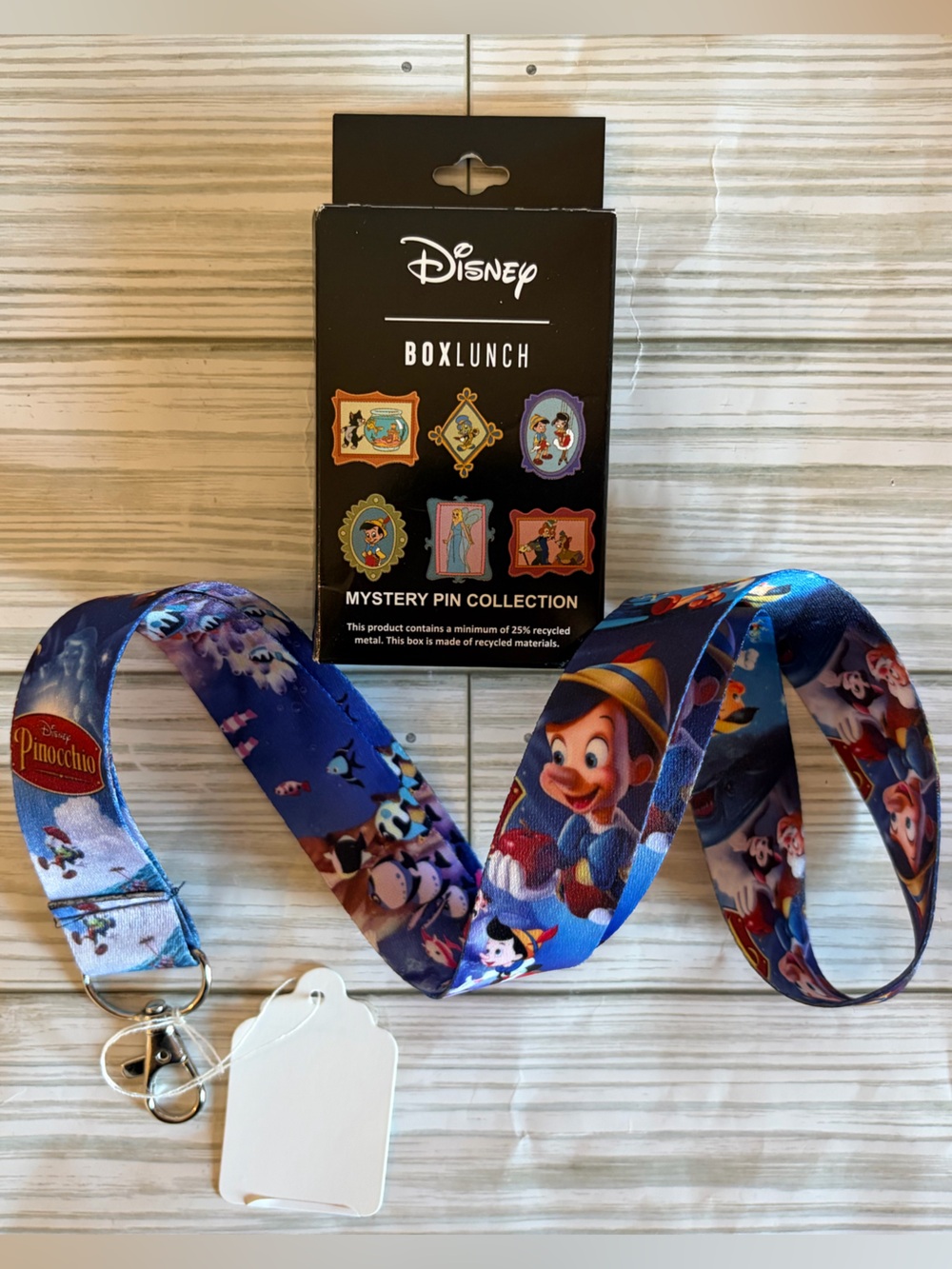 💙Disney Pinocchio Blind Box Enamel Pin + Pinocchio Lanyard Set